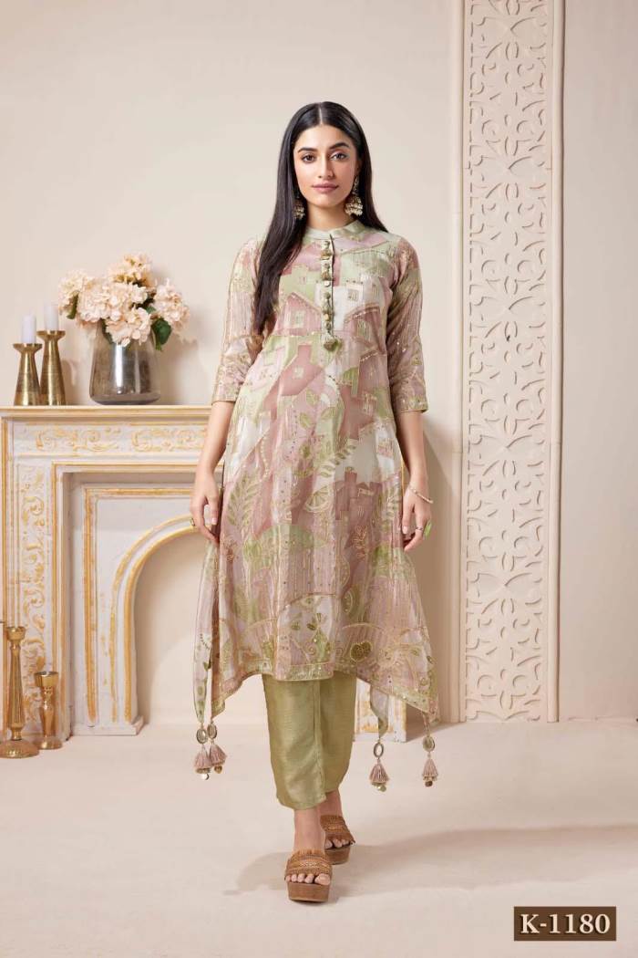 Green Color Casual Collection Kurti with Pent