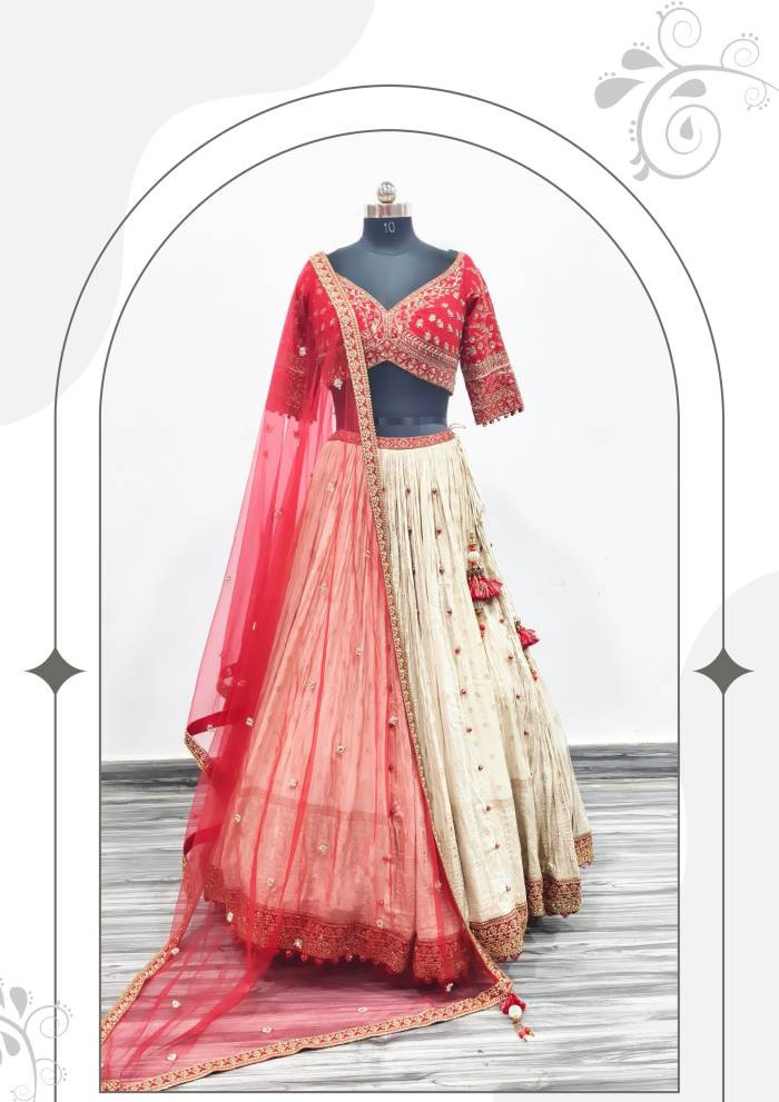 Cream Color Wedding Collection Designer Lehenga Choli