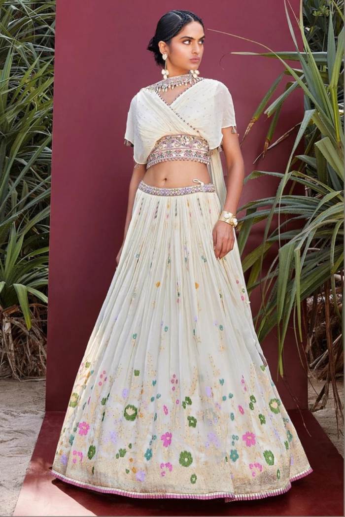 Cream Color Wedding Collection Designer Lehenga Choli