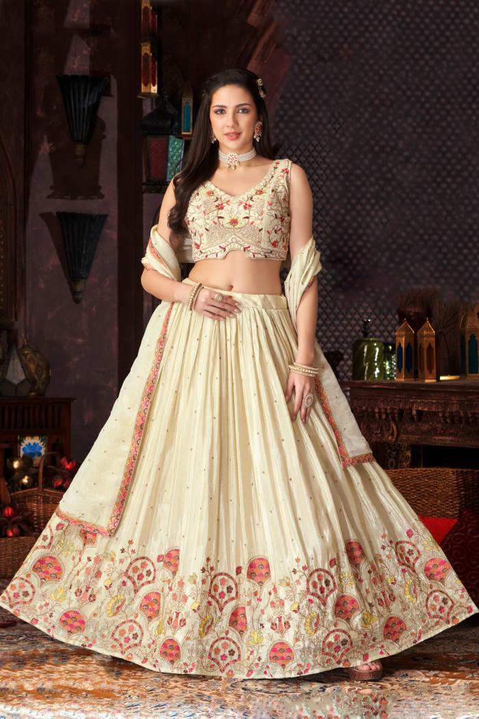 Cream Color Wedding Collection Designer Lehenga Choli