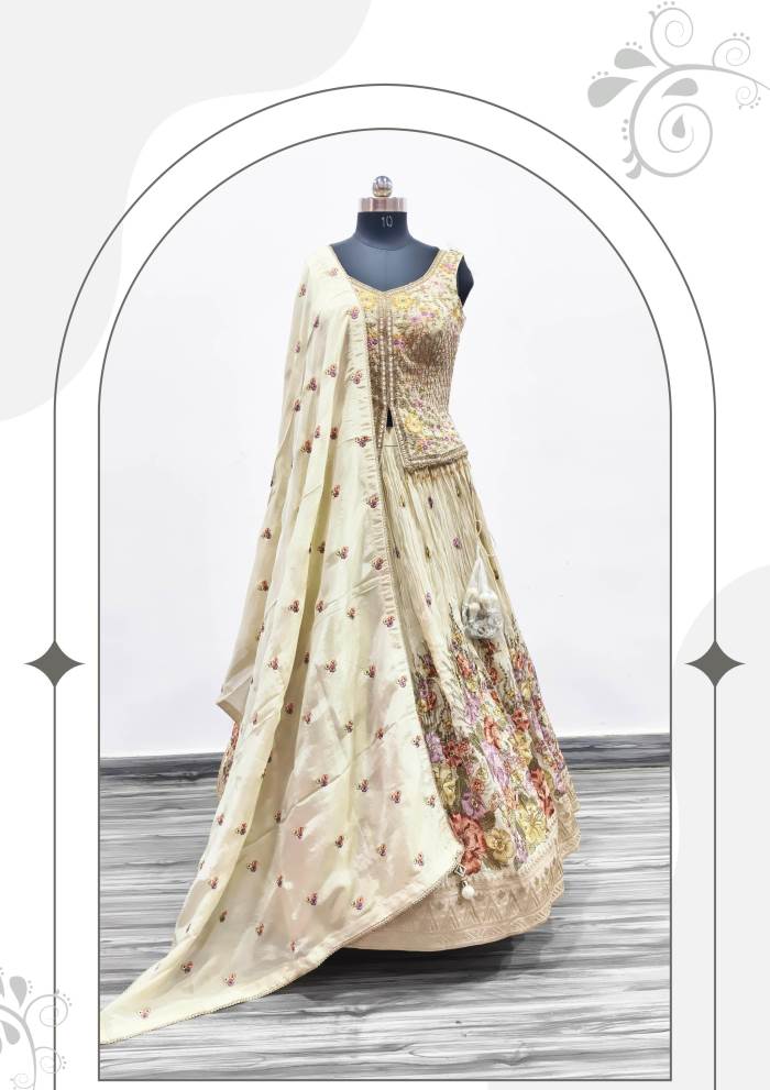 Cream Color Wedding Collection Designer Lehenga Choli