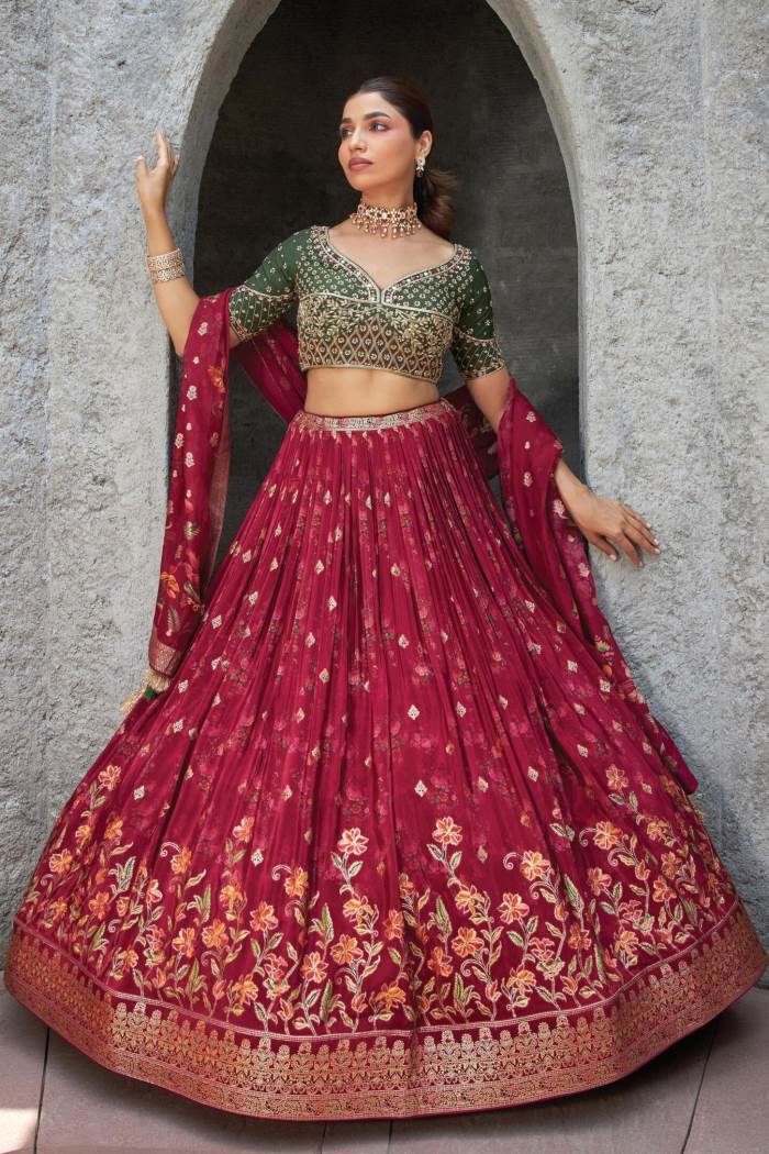 Green Color Wedding Collection Designer Lehenga Choli