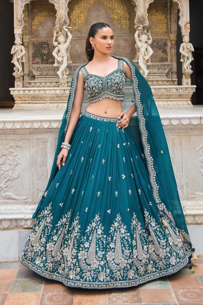 Peacock Color Wedding Collection Designer Lehenga Choli