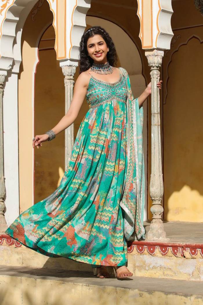 Designer Party Wear Readymade 14kg Heavy Rayon Long Kurti  Stylecaretcom