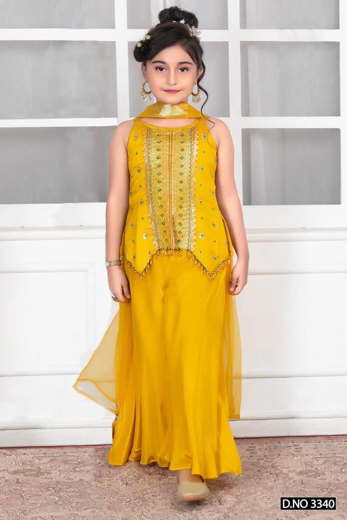 Yellow Color Party Wear Desingner Plazo Suit