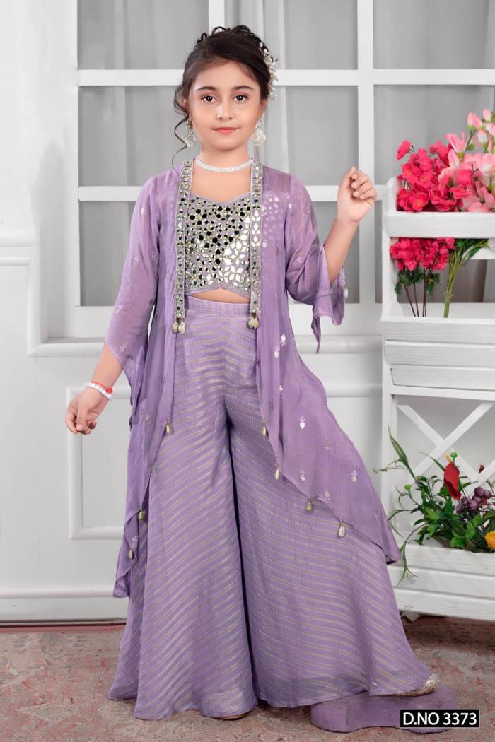 Purple Color Party Wear Designer Girls Wear Outfit