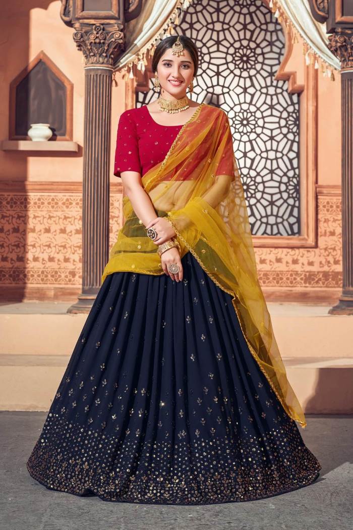 Rani Color Wedding Collection Designer Semi-Stich Lehenga Choli