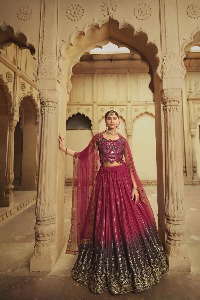 Pink Color Wedding Wear Designer Lehenga Choli