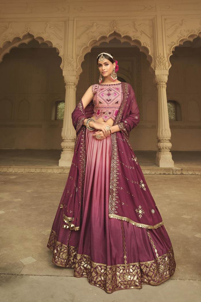 Pink Color Wedding Wear Designer Semi-Stitched Lehenga Choli 