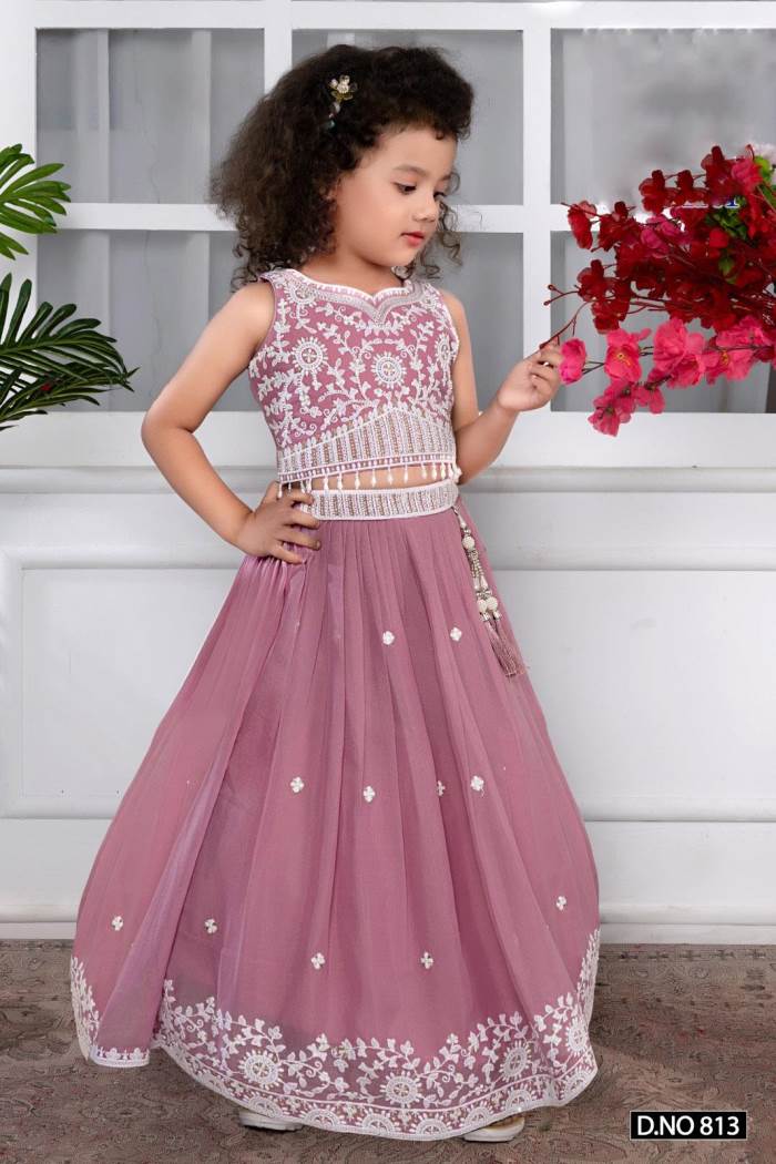 Onion Color Party Wear Designer Girl