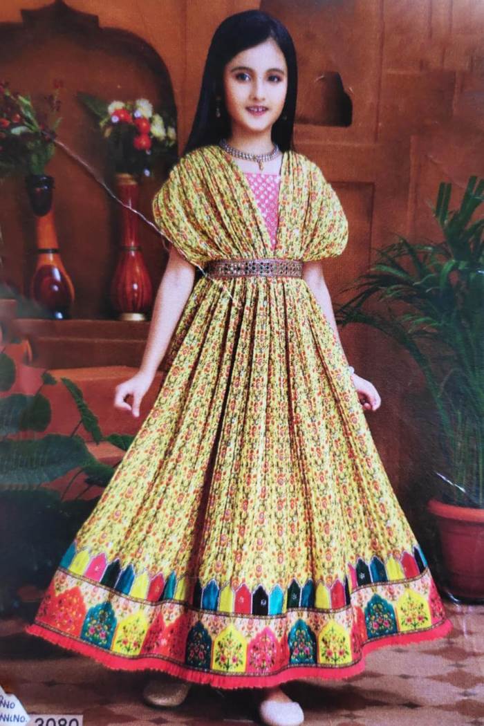 Gold Color Party Wear Designer Gown