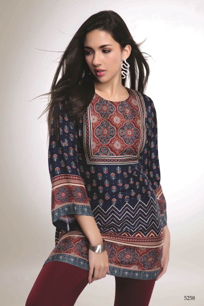 Navy Color Casual Wear Short Kurti