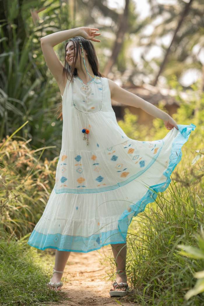 Cream Color Casual Collection Gown Kurti