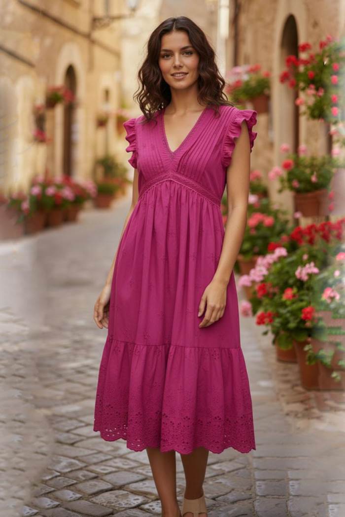 Pink Color Casual Collection Cotton Gown Kurti