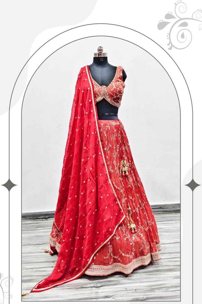 Red Color Wedding Collection Designer Lehenga Choli