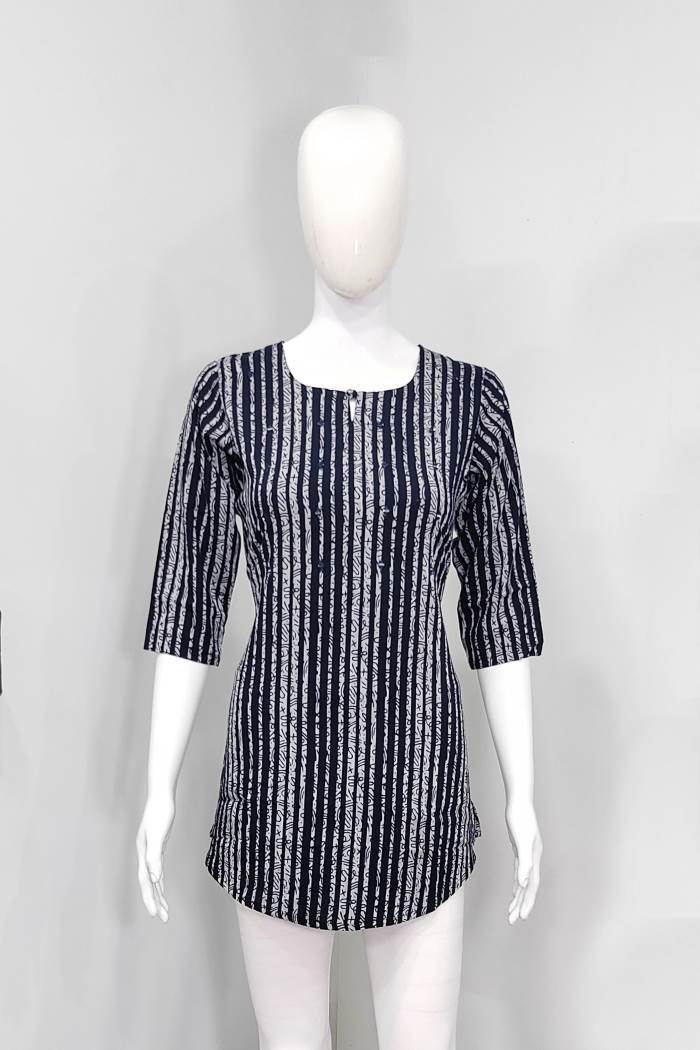 Blue Color Casual Wear Short Kurti