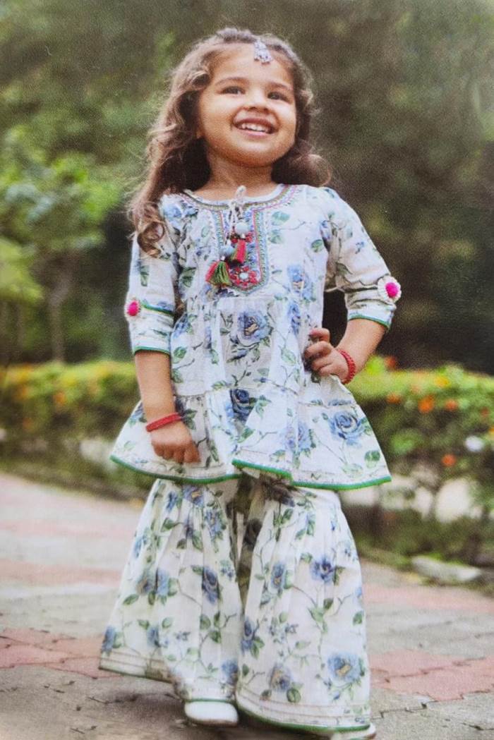 Grey Color Party Wear Designer Indo-Western Garara Suit