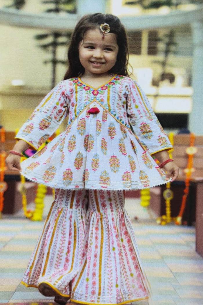 Offwhite Color Party Wear Designer Indo-Western Plazo Suit