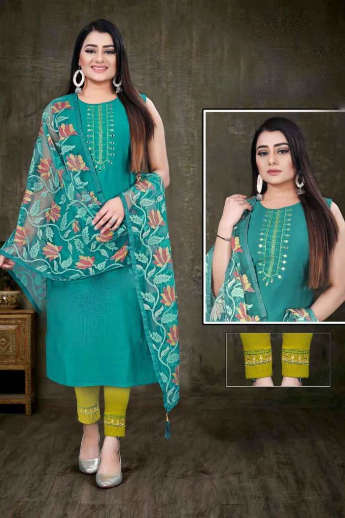 Pista Color casual Wear Kurti Set