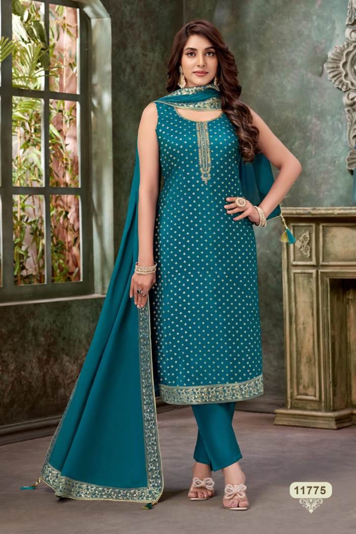 Rama Color Party Wear Designer Straight Long Suit