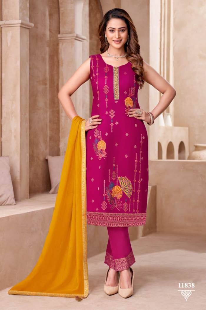Rani Color Party Wear Designer Straight Long Suit