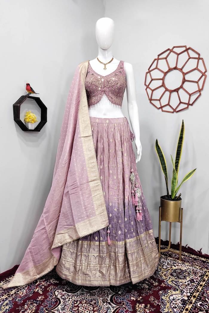 Onion Color Wedding Collection Designer Lehenga Choli