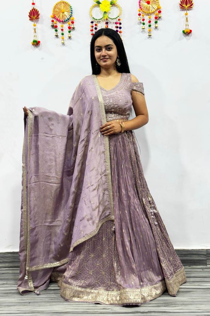 Lilac Color Wedding Collection Designer Lehenga Choli