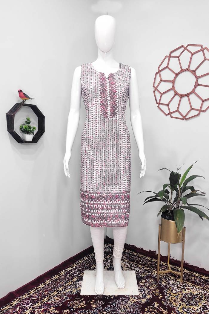 Purple Color Casual Wear Straight Kurti