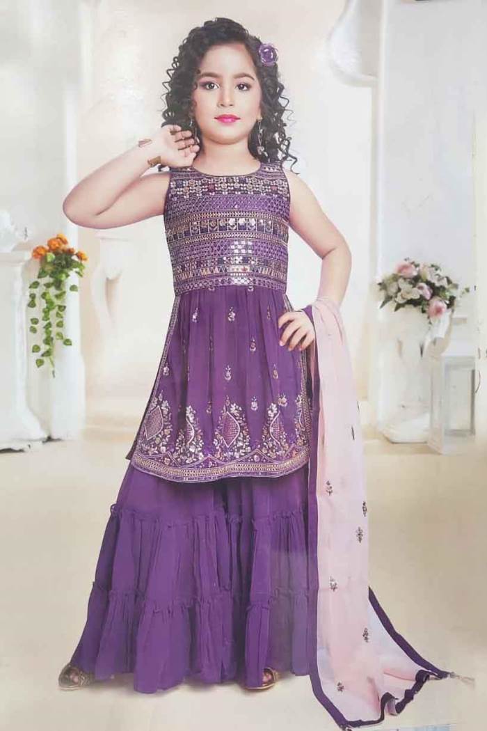 Wine Color Party Wear Designer Plaazo Suit