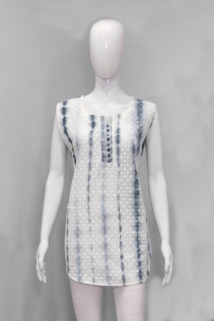 White Color Casual Wear Short Kurti