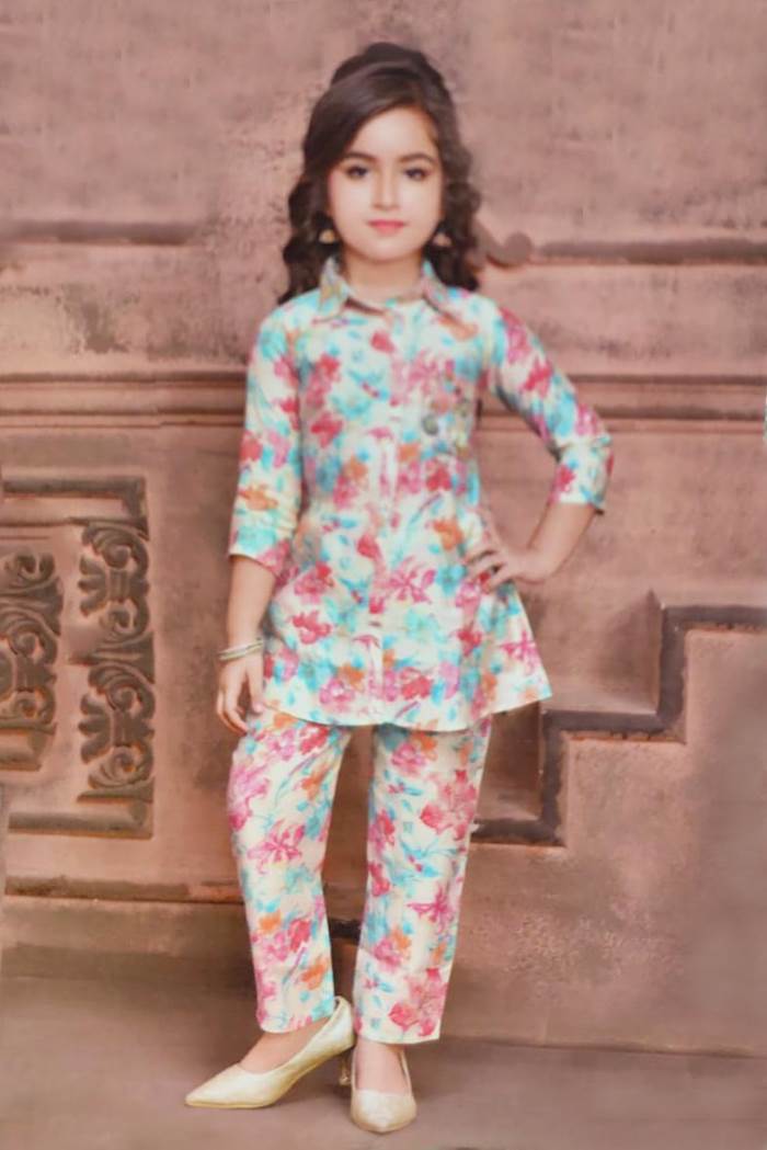 Cream Color Party Wear Designer CO ORD Set