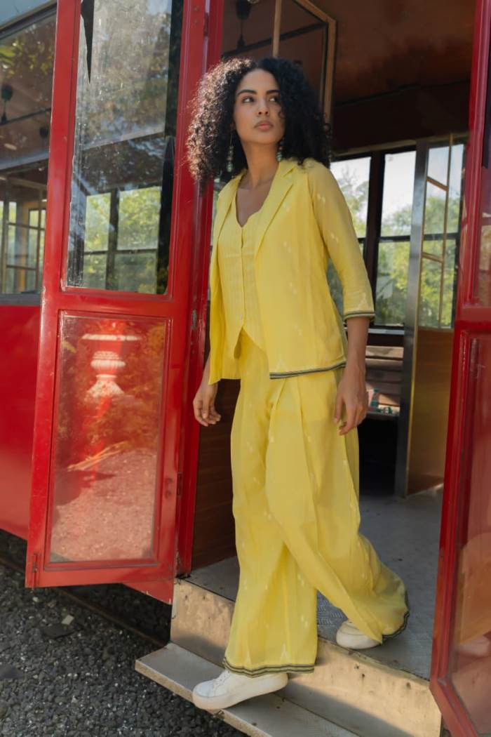 Yellow Color Casual Wear Designer Co-ord Set