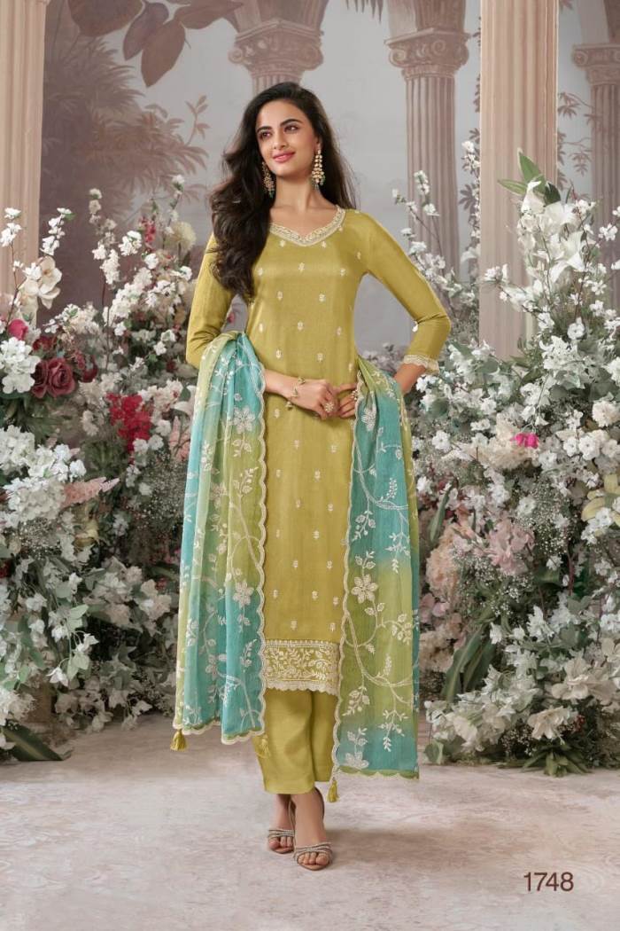 Lemon Color Party Wear Style Straight Long 