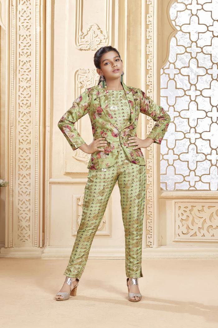 Pista Color Party Wear Desoigner CO ORD Set