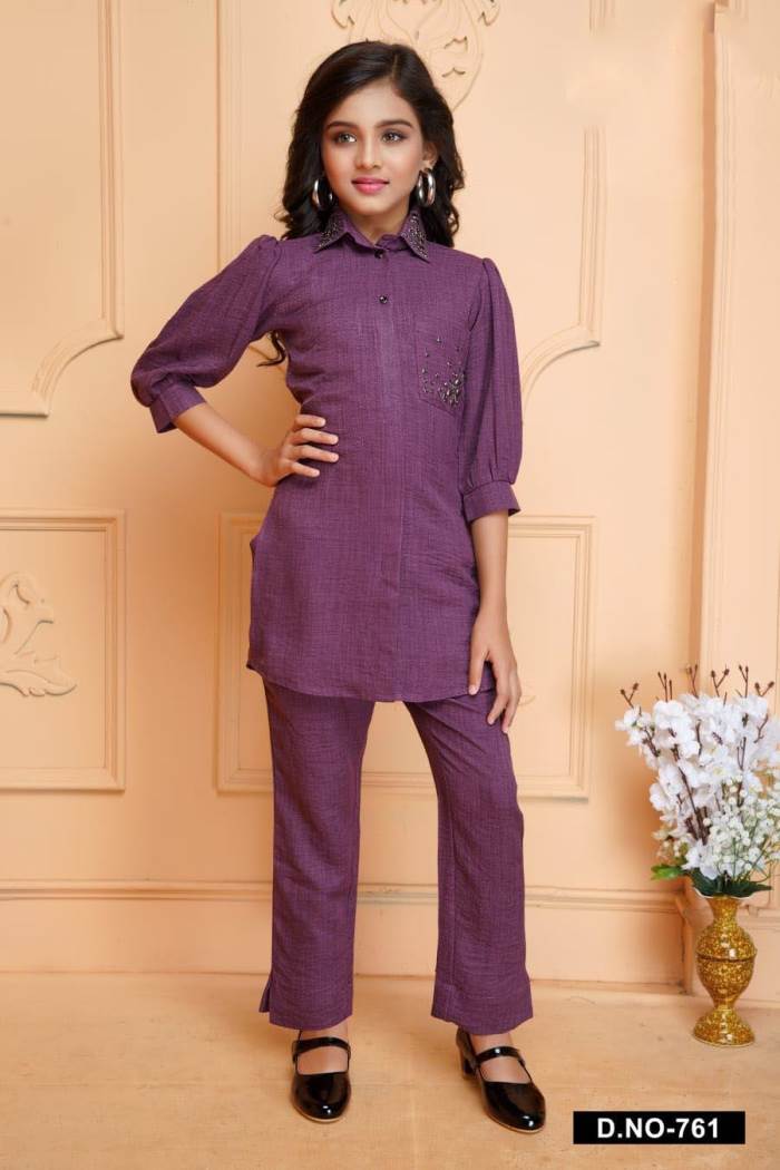 Onion Color Party Wear Designer CO ORD Set