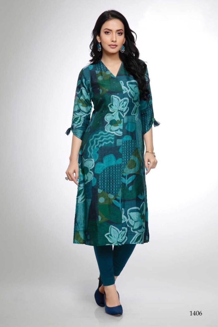 Peach Color Casual Color Straight Kurti