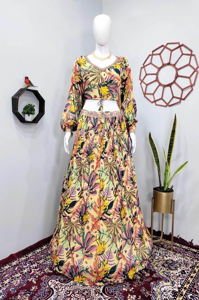 Yellow Color Party Wear Designer Lehenga Choli