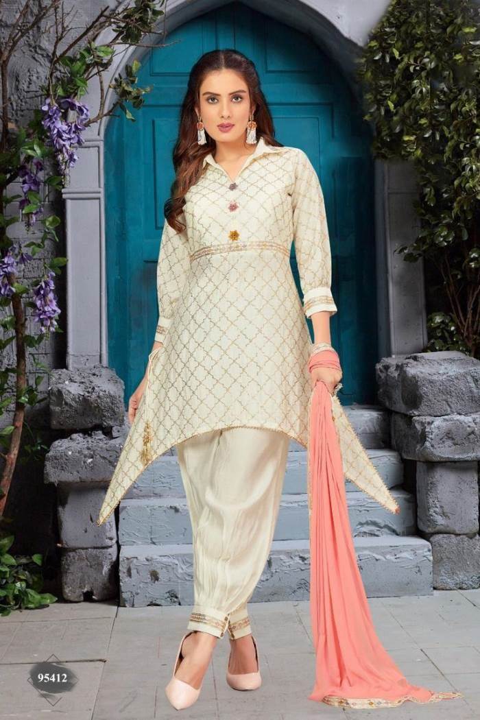 Offwhite Color Party Wear Designer Indo-Western Suit