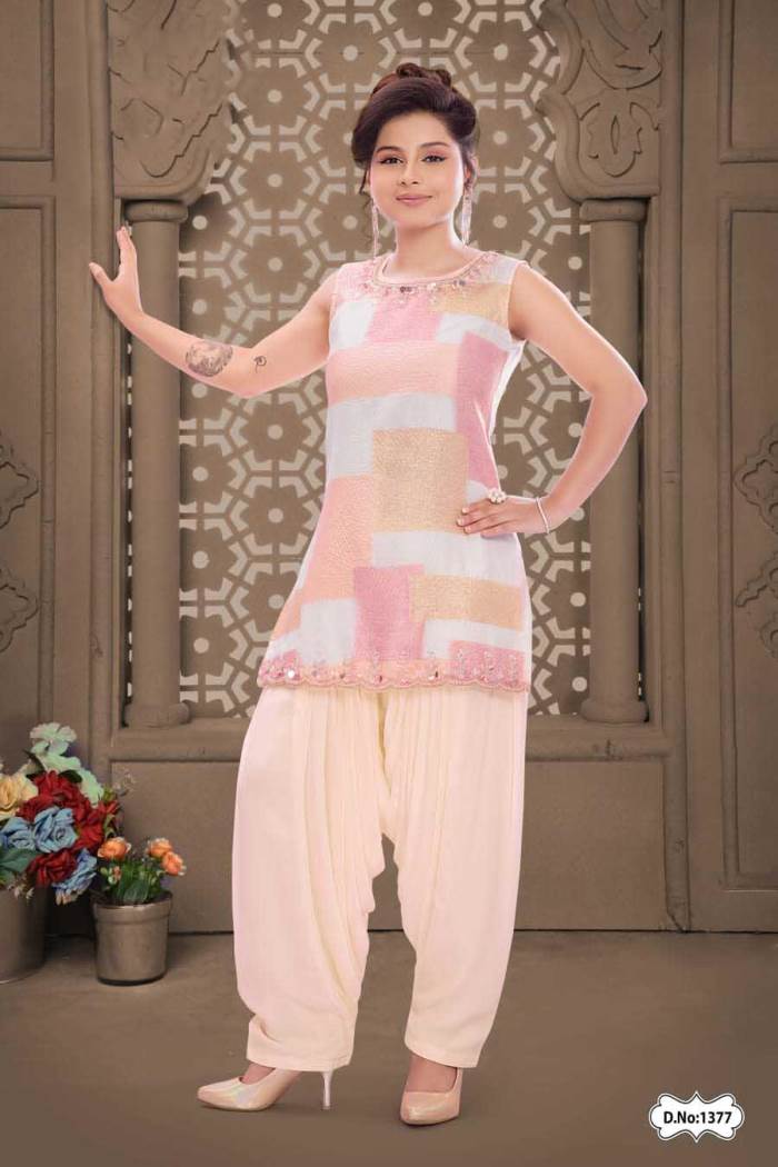 Peach Color Designer Dhoti Suit