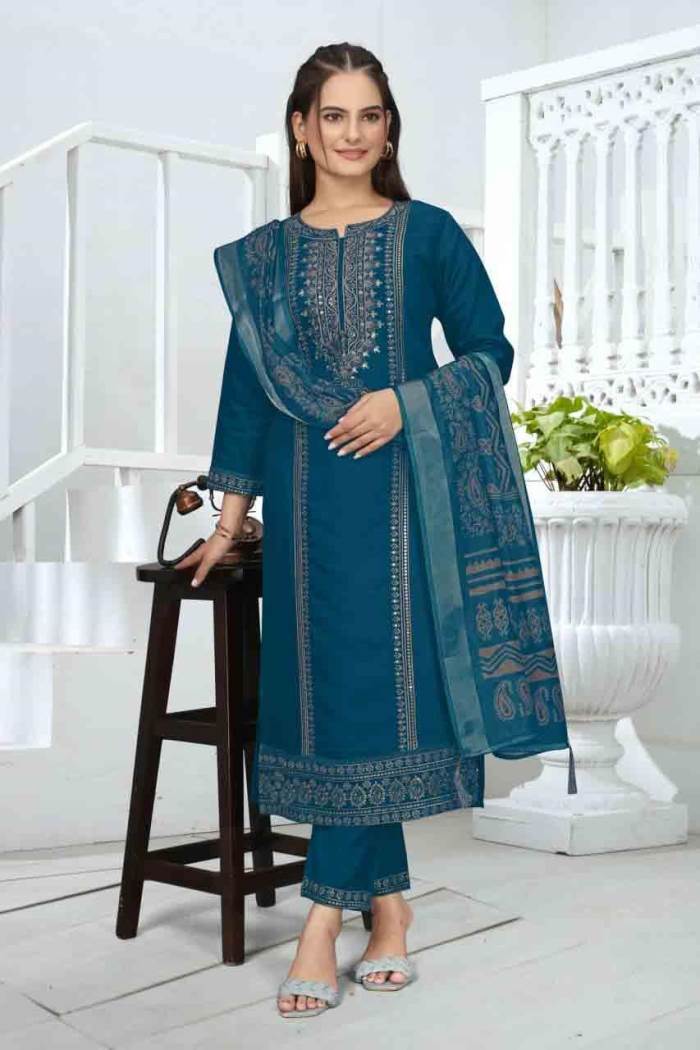 Blue Color Casual Collection Kurti Set